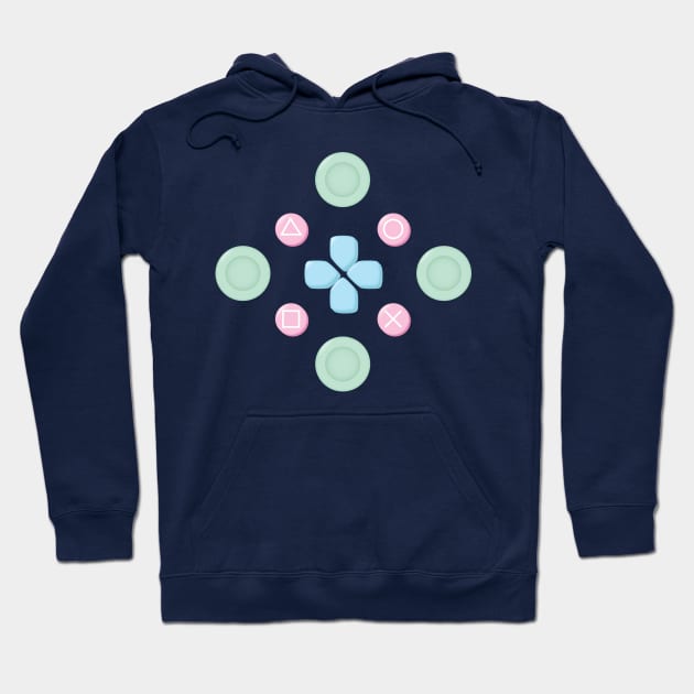 Button Masher Pastel Hoodie by AlexMathewsDesigns